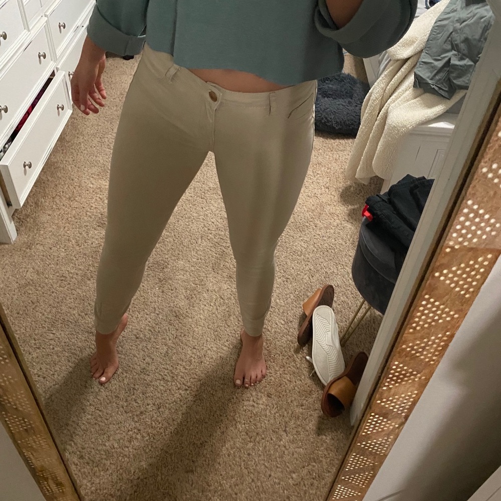Tan skinny jeans